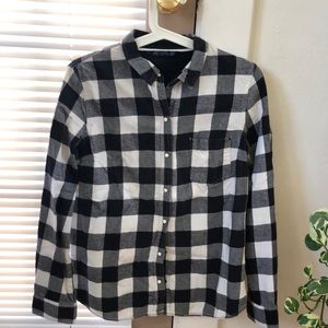 Plaid shirt black and white